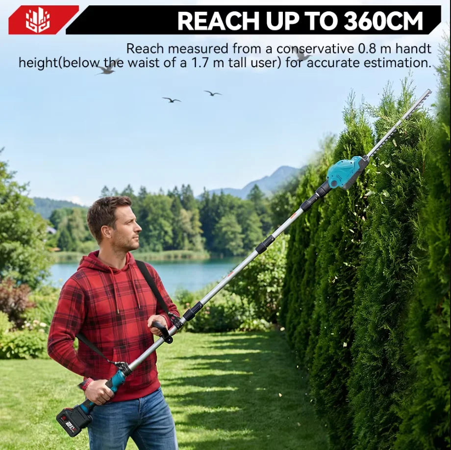 ONEVAN Electric High Branch Hedge Trimmer Cordless Telescopic Hedge Shear Garden Tools Pruning Saw For Makita 18V Battery Pin
