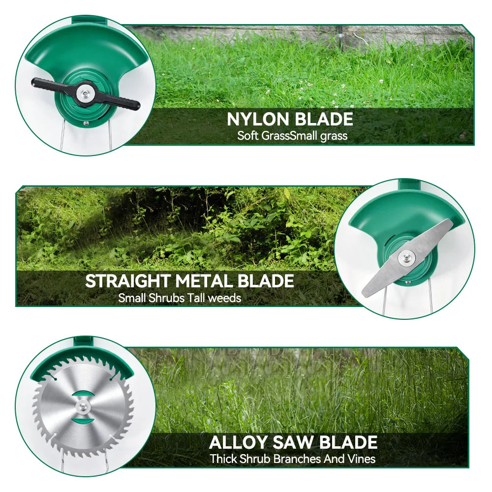 NEWBENY Ensemble d'outils de jardinage 3-en-1 : tondeuse à gazon sans fil, tronçonneuse électrique et coupe-bordures télescopique pour batterie Makita 21V