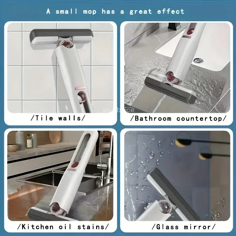 Mini Cleaning Powerful Squeeze Mop Folding Home Cleaning Mops with Self-squeezing Floor Washing Mops Desk Window Car Clean Tools