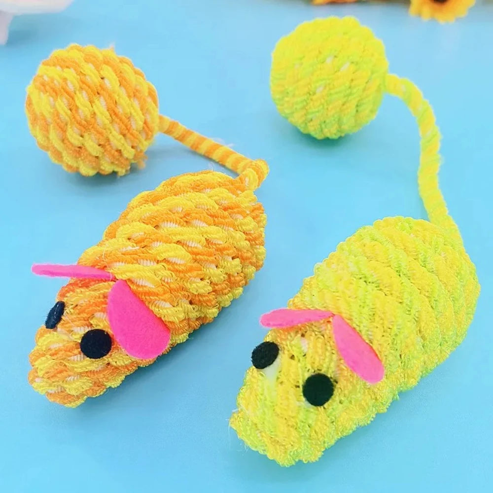 1 pièce/2 pièces Jouet pour chat souris Jouets pour chat cordes interactives balles jouets pour chats souris sonore taquinerie jouet pour chats avec fournitures pour animaux