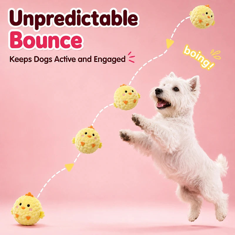 Mini Plush Bounce Ball Dog Squeaky Toy Plush TPR Chew Ball Interactive Pet Toy for Boredom Relief Dog Accessories