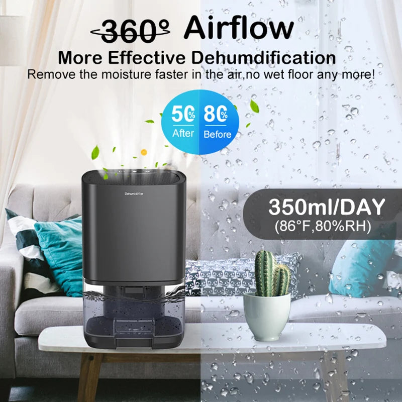 1000ml Capacity Moisture Dehumidifier Air Dryer Purifier Mute Anti-Mildew Air Dehumidifier For Office Kitchen Deodorizer Dryer