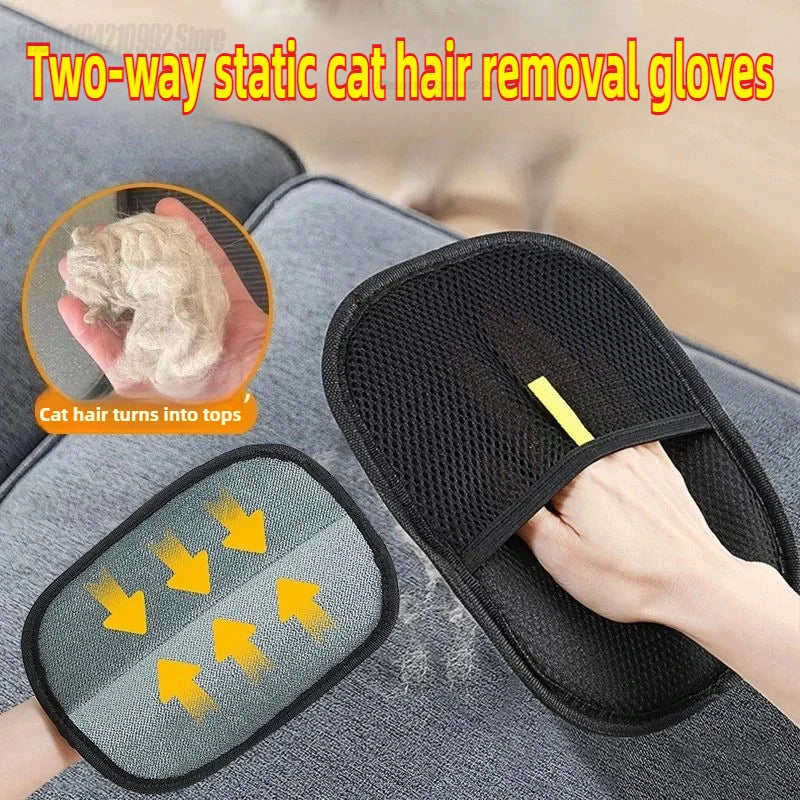 Pet Electrostatic Hair Removal Gloves Dog Cat Hair Removal Brush Gloves Hair Adhesive Gloves Carpet Clothing HairCleaning Brush