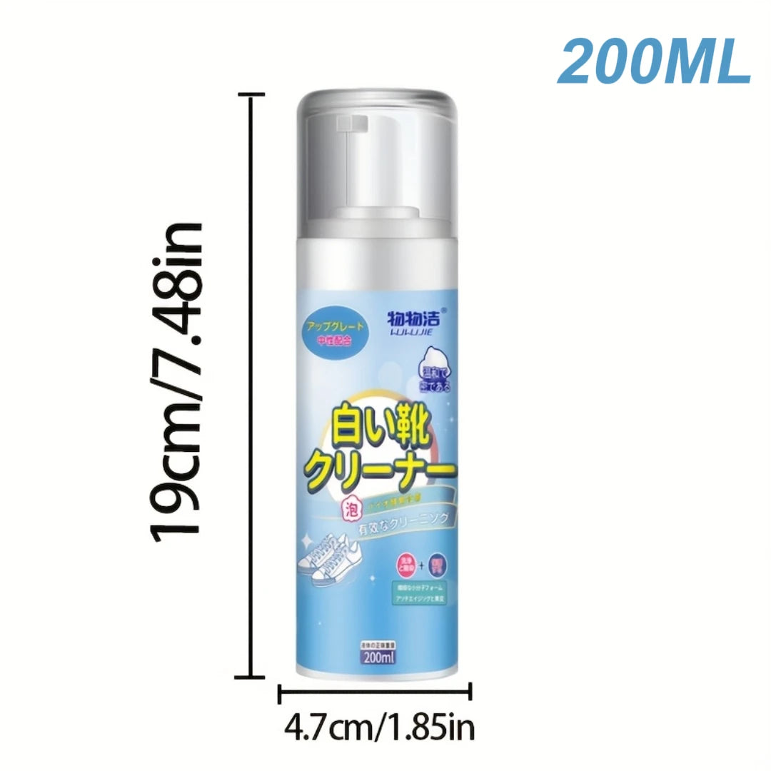 White Shoe Foam Cleaner-200ml for Sneakers Canvas & Faux - No-Rinse Formula,Stain Remover & Whitening Mousse Effortless Cleaning