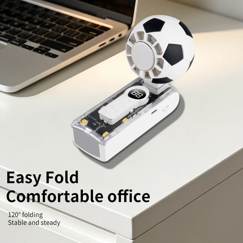 Lenovo New Football Ice Fan Handheld Display Portable Violent Folding Transparent Mech Fan