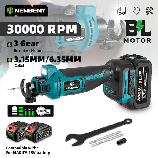 NEWBRNY Brushless Electric Drywall Cut Out Tool Cordless Grinding Machine Cutting Househeld Power Tool For Makita Battery Pin