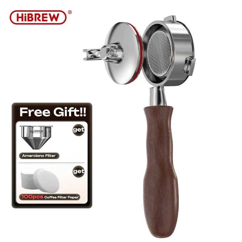 HiBREW 2 in 1 58MM 3 Ears Coffee Bottomless Portafilter For H7A H10A H10 Plus Espresso Machine Barista Tool Filter Papers