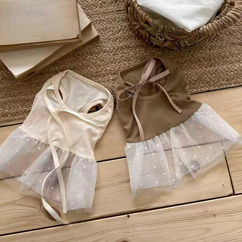 Summer Dog Dresses Breathable Pet Dog Skirts for Small Dogs Cats Chihuahua Yorkie Sweet Skirts Thin Dog Clothes Pet Supplies