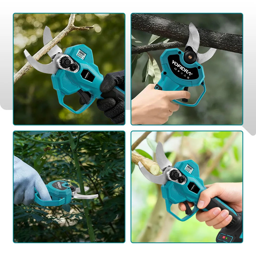 YOFIDRA 32MM Brushless Electric Scissors Cordless Garden Pruning Shears Fruit Tree Branch Power Tools For Makita Battery Pin