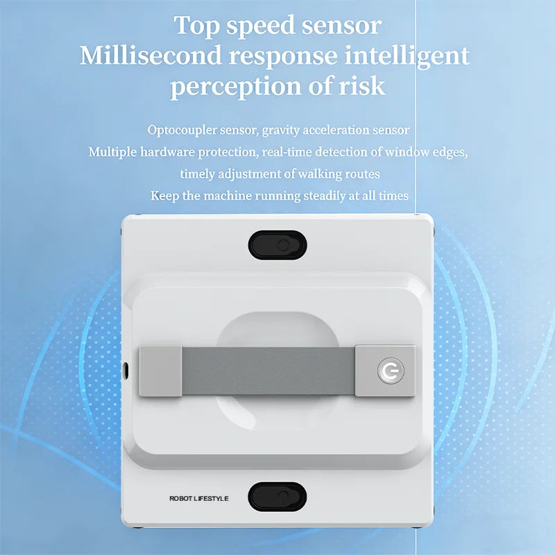 Robotic Windows Cleaner Robot for Washing Windows with 6 Nozzles Spray, 100ml Large Water Tank, 5200Pa High Suction, Smart Robot
