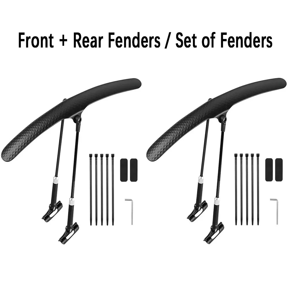 Universal Road Cycling Bicycle Mudguard Easy Install PP Fender - Front & Rear Protector Accessory for Bicycles