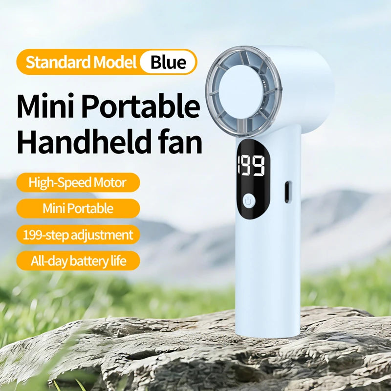 Mini ventilateur de refroidissement portable 2026, rechargeable par USB, de poche, compact et haute vitesse, pour l'extérieur, le bureau et les voyages, nouveau