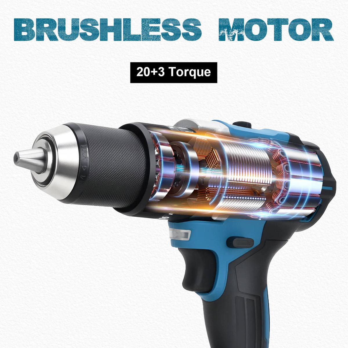 Gisam 650NM Elektrische Slagboormachine 13mm Borstelloze Schroevendraaier Boorkop Accu Klopboormachine voor Makita 18V Accu Pins