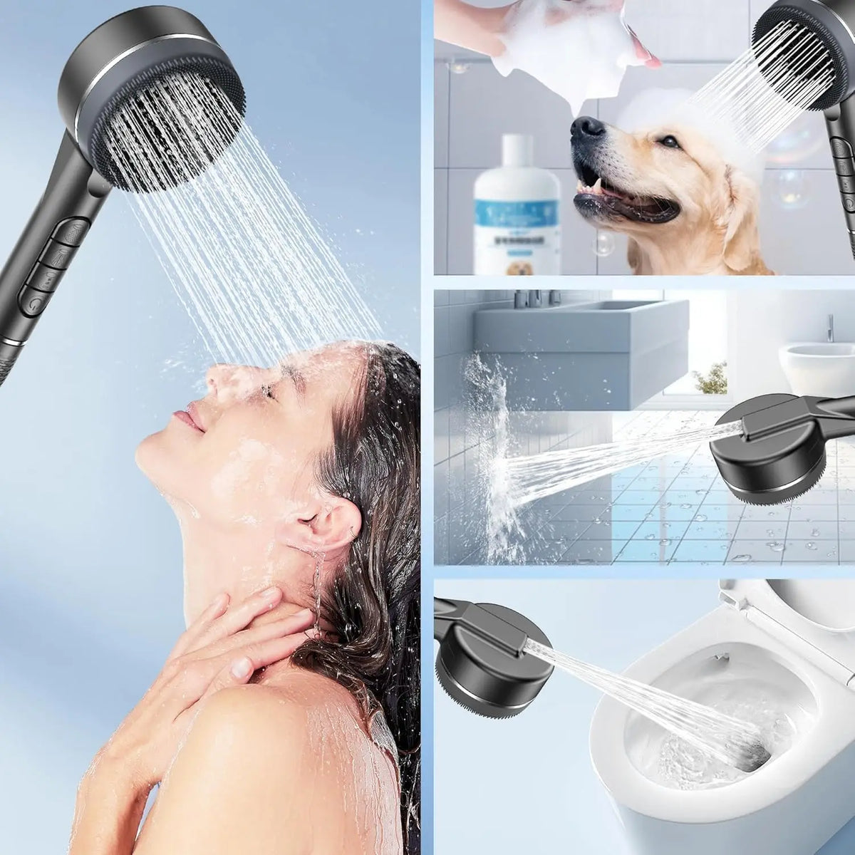 Showers for Bathroom Shower Head 4-Mode Adjustable High Pressurized Filter Shower Head Massage Shower Phone Bathroom Accessories