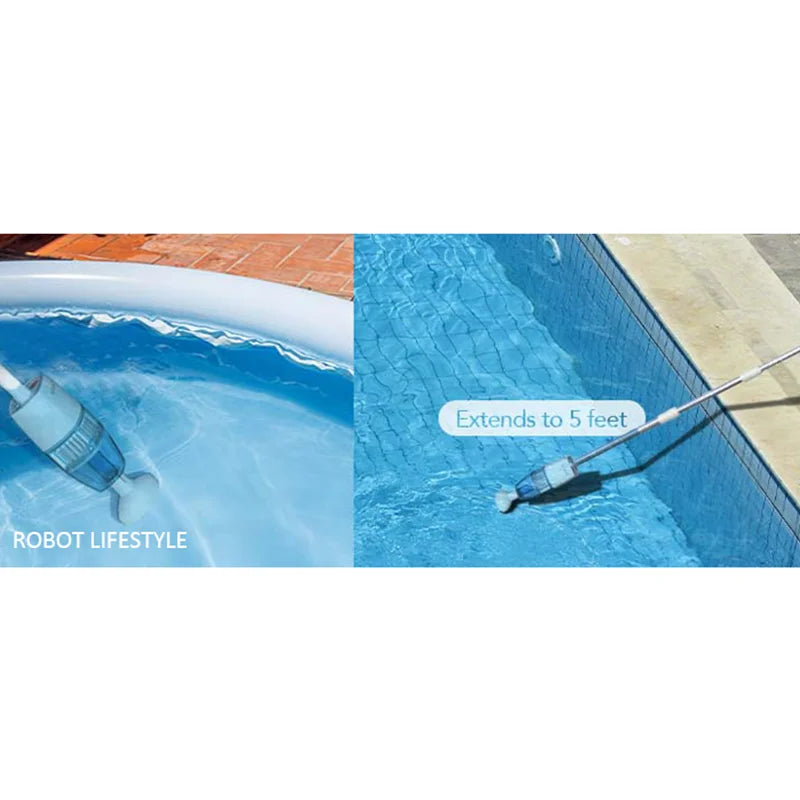 Draadloze handstofzuiger voor zwembaden HJ10P, uitschuifbaar tot 1,5 meter, krachtige reiniging, 5200mAh-accu voor kleine zwembaden en spa's