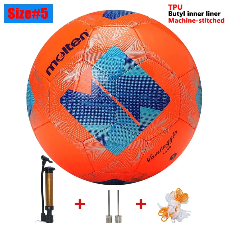2026 Molten Soccer Ball Size 5 High Quality PVC/TPU with Pump for Outdoor Football Training and Match Game - Quality Shopping Centre