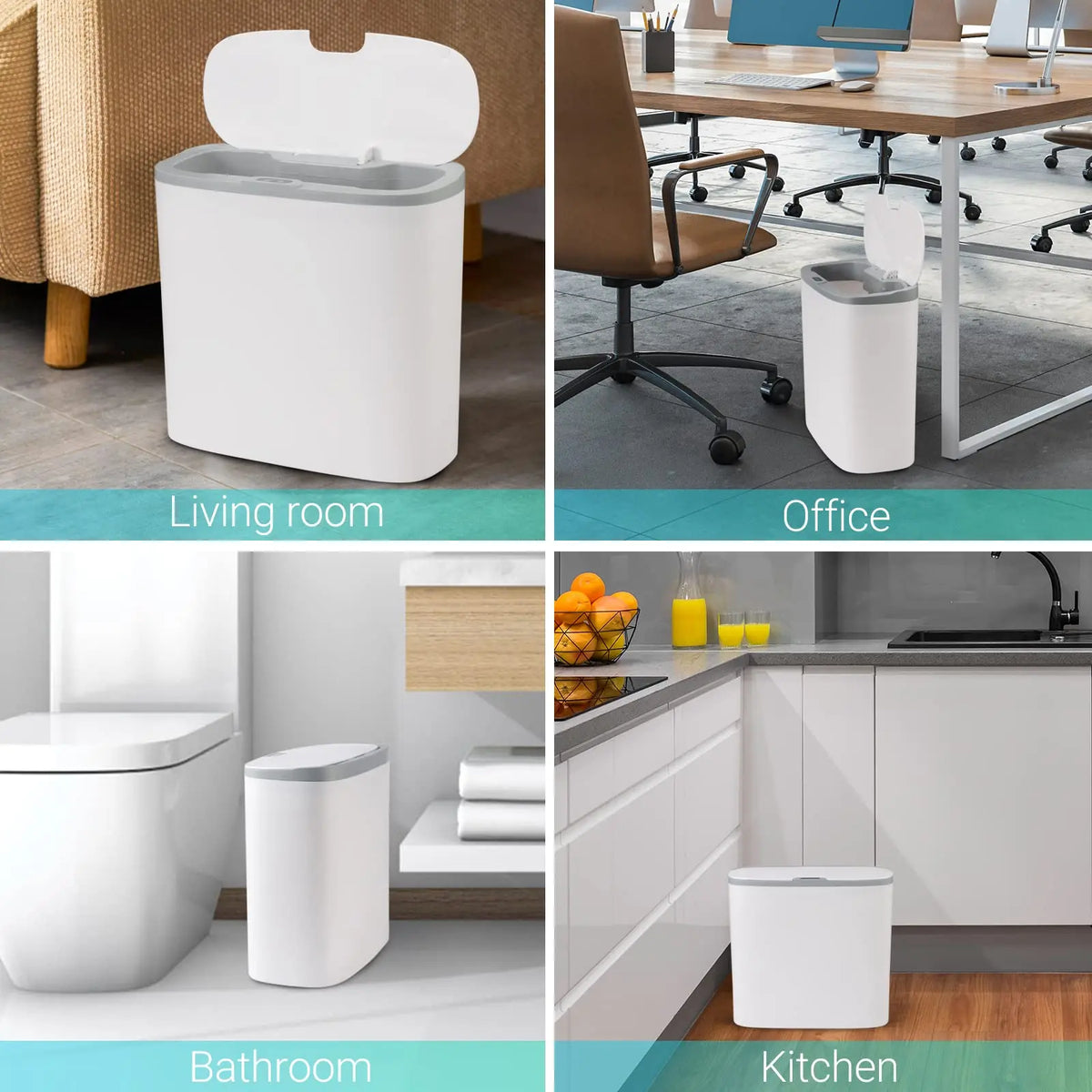 Automatic Bathroom Trash Can with Lid, Touchless Small Trash Can, Motion Sensor Waterproof Slim Garbage Can for Kitchen, Bedroom