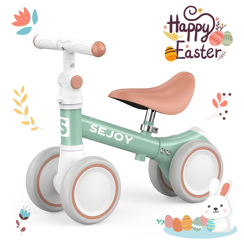 Sejoy Baby Balance Bike for Toddlers, Adjustable 4-Wheel Bicycle for Outdoor Fun (10-36 Months) - Quality Shopping Centre