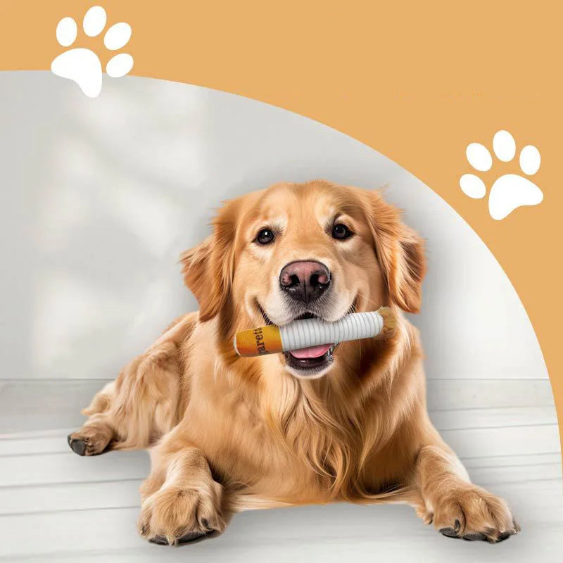 Funny Dog Squeaky Cigar Toy Interactive Imitation Cigar Pet Chew Toy for Small Medium Dogs Plush Dog Toy Set Pet Supplies