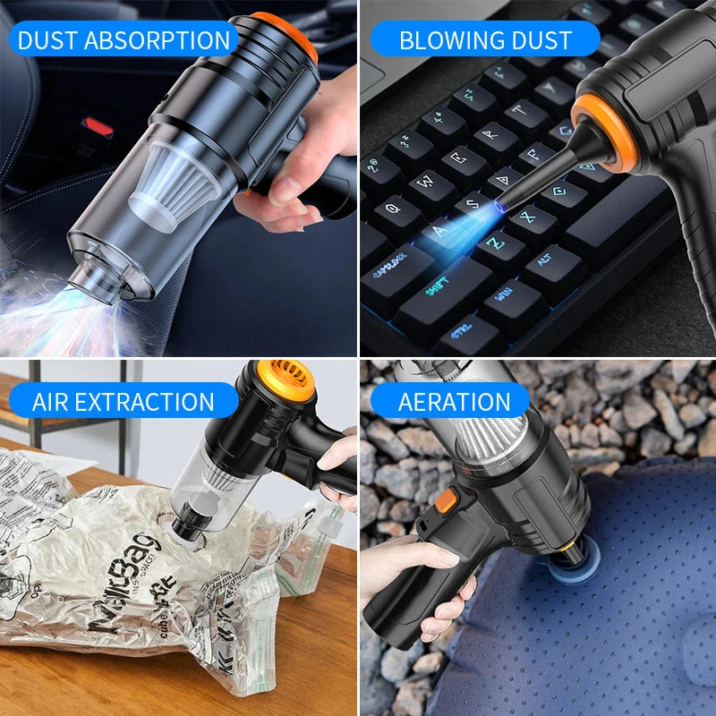 New Car mounted vacuum cleaner, wireless high suction, blowing and suction dual-use, small mini charging, handheld integrated