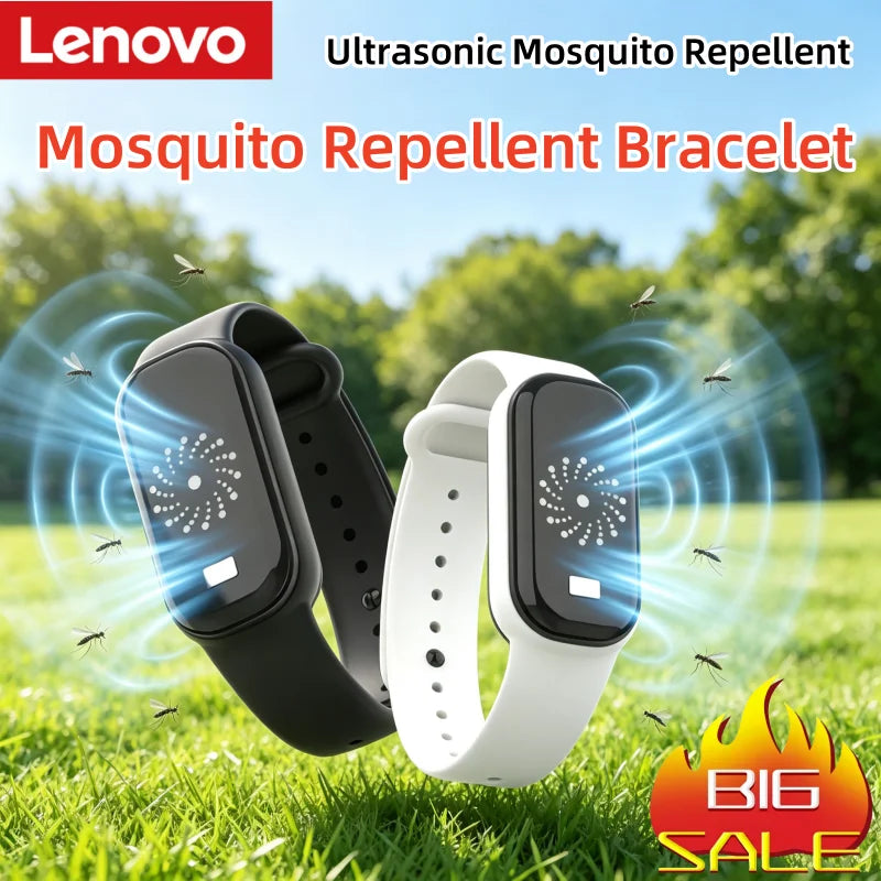Lenovo Anti-Mosquito Wristband Watch Ultrasonic Mosquito Repellent Bracelet USB Rechargeablefor Kids Adults Outdoor Indoor 2026