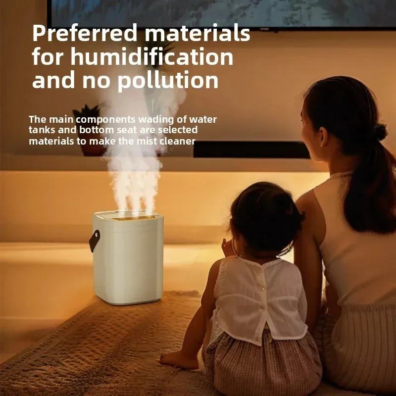 Humidificateur à trois sprays grande capacité 2026 avec veilleuse, double filtre, diffuseur d'aromathérapie, USB, silencieux, avec minuterie pour chambre, bureau, voiture