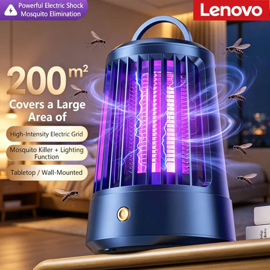 Lenovo USB Rechargeable Mosquito Killer Lamp 4500V Shock Bug Zapper Silent Insect Trap For Indoor Home Outdoor Camping Use New
