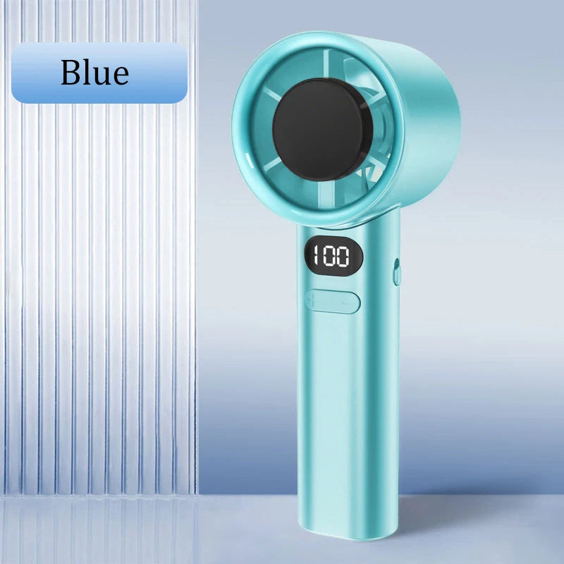 Lenovo Ice Compress High-Speed Cooling 3000mah USB Rechargeable Portable Fan LED Digital Display Handheld Fan Electric Hand Fan