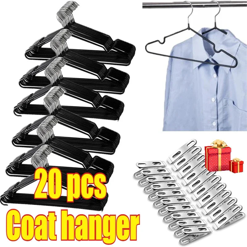 Stainless Steel Non-Slip Hangers Durable Heavy-Duty Wardrobe Organizers Suitable for Home Bathrooms Bedrooms Closets Wardrobes