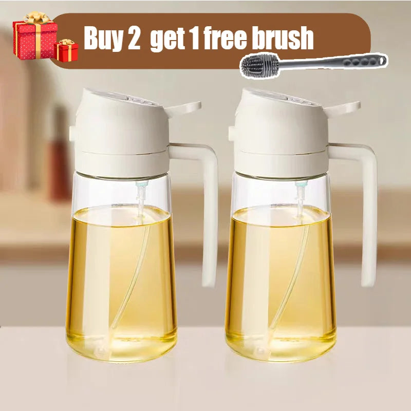 2pcs Kitchen Oil Spray and Dispenser Sprayer Pourer Oil Empty Bottle Olive Oil Spray Kitchen Barbecue Camping Cooking Utensils