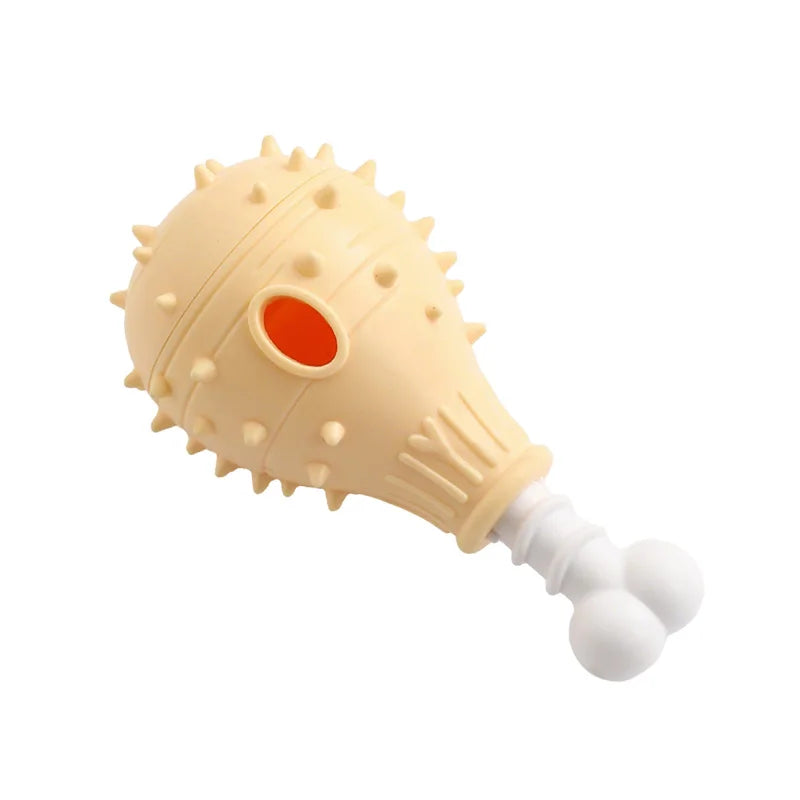 Dog Treat Dispensing Toy TPR Chicken Leg Chew Toy Dental Cleaning Bite Resistant Puppy Interactive Feeder Toy Pet Supplies