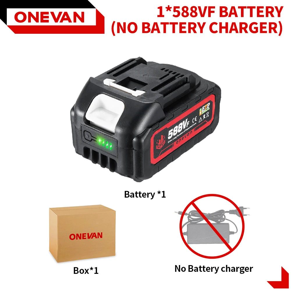 ONEVAN Oplaadbare Lithium-ion accu 15000mAh Li-ion accu Elektrische kettingzaag moersleutel elektrisch gereedschap voor Makita 18V accupin