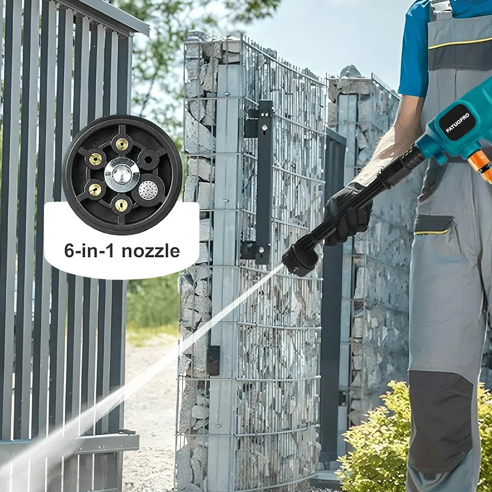 Cordless Electric High Pressure Washer Handheld 6IN1 Spray Nozzle Car Wash Water Gun Garden Spray Gun For Makita 18V Battery