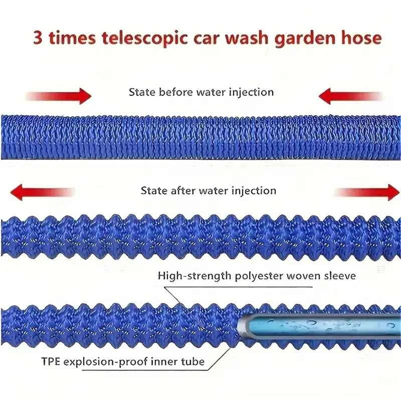 Magic Watering Hose Flexible Expandable Garden Hose Reels Water Hose Pipe Car Wash Hose Quick Connector With 25ft-150ft