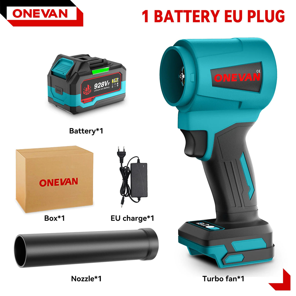 300.000 tpm borstelloze elektrische turboventilator 400 m/s handheld luchtblazer bladblazer stofblaasgereedschap voor Makita 18V-accu