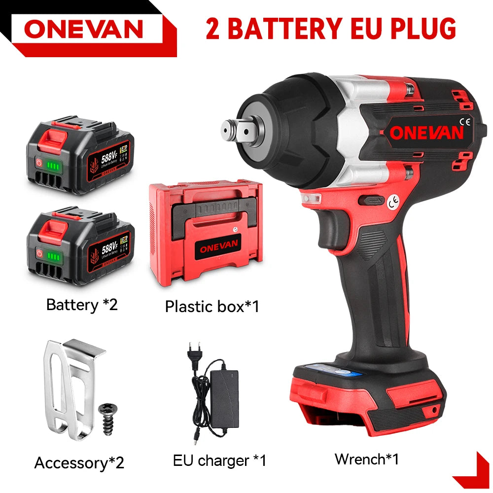 ONEVAN 1800 N.M Koppel Borstelloze Elektrische Slagsleutel 1/2 inch Accusleutel Elektrisch Gereedschap voor Makita 18V Accu Pin