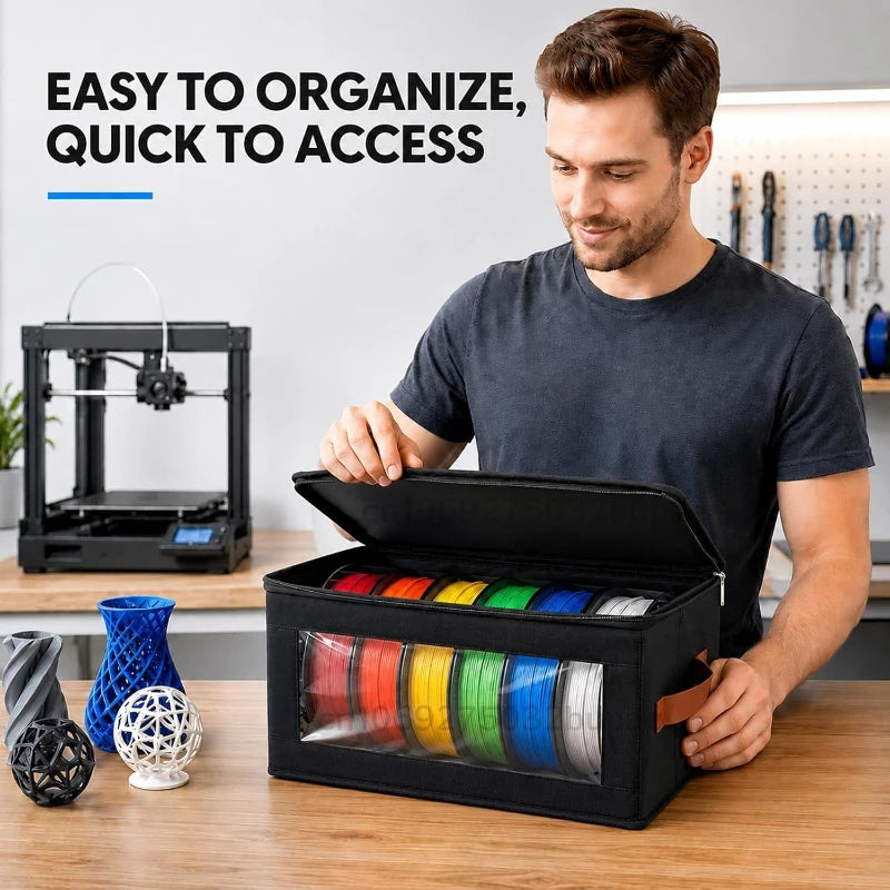 3D Printer Filament Storage Containers Non Woven Printer Filament Toy Storage Box Visible Dustproof Sorting Storage Bag