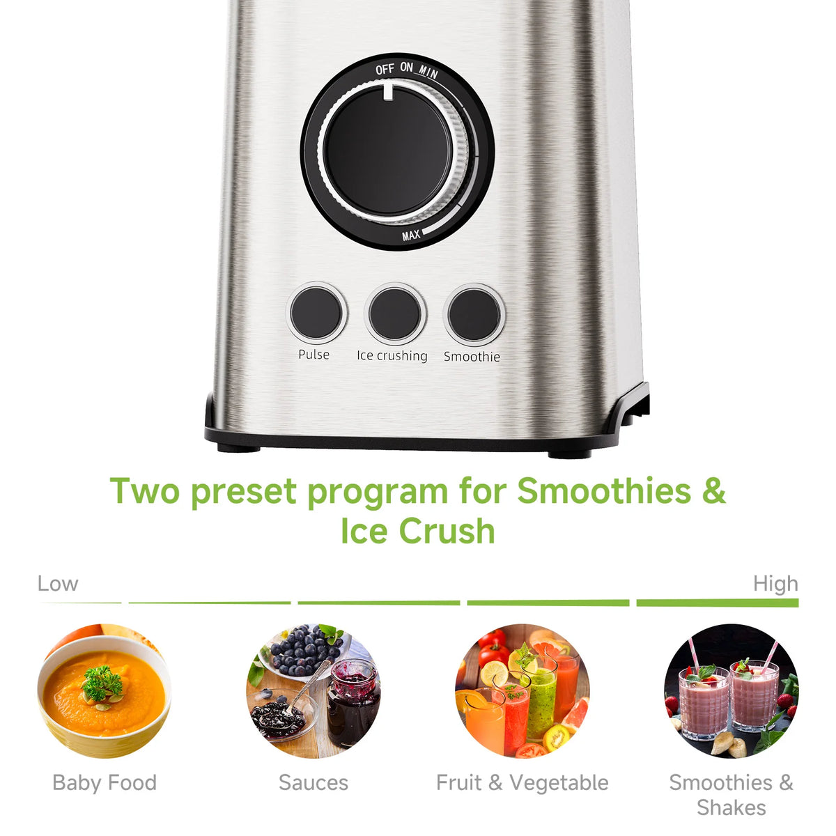 BioloMix 3-in-1 Smoothie Blender met roestvrijstalen messen 1300W persoonlijke blender en molen-combinatie voor babyvoeding en sap