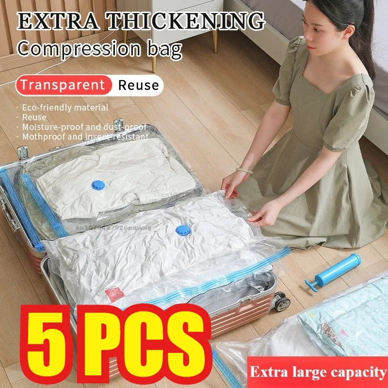 Vacuum Storage Bags Large Plastic Storage Bags for Storing Clothes Blankets Compression Empty Bag Travel Accessories Storage Bag