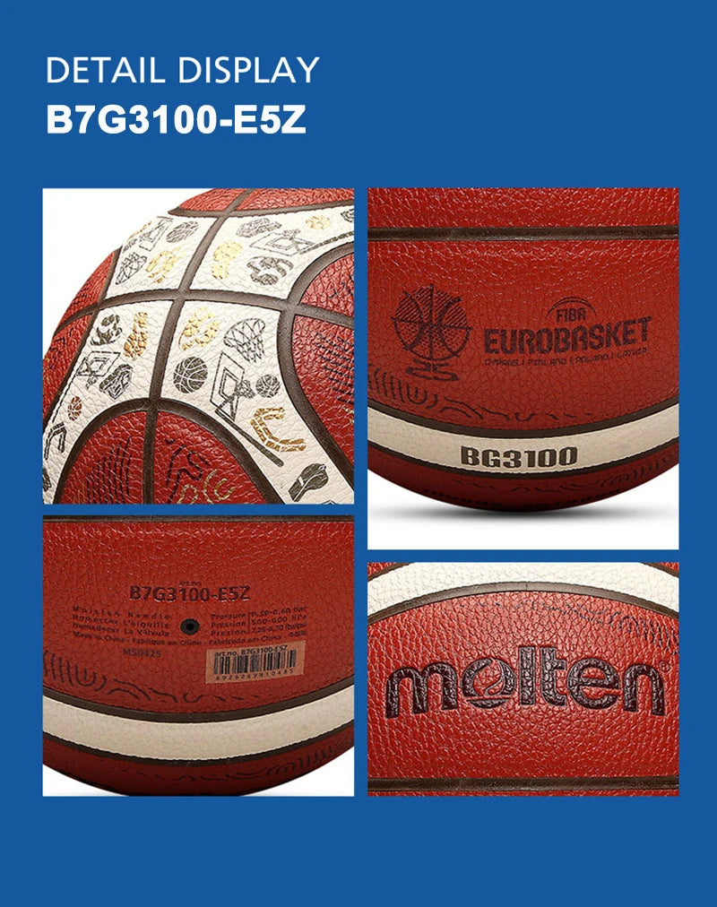 2025 Molten Size 7 Basketball - High Quality Official PU Indoor Outdoor Game Ball for Men - Quality Shopping Centre