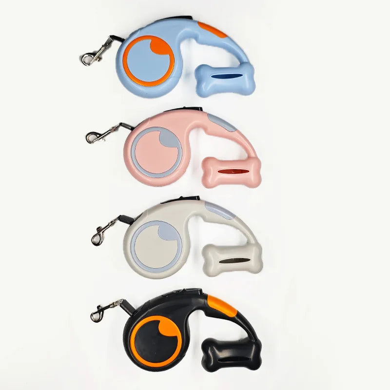 300cm/118.1in Automatic Retractable Dog Leash Pet Leash for Small Medium Dogs Outdoor Puppy Lead with Pet Waste Bag Dispenser