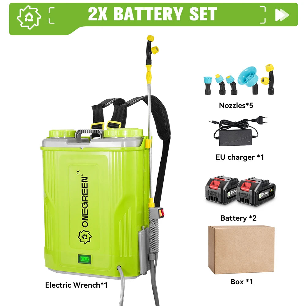 ONEGREEN Electric Sprayer 20L Large Capacity Yard Lawn Spraying Pesticide Dispenser Garden Watering For Makita 18V Battery Pin