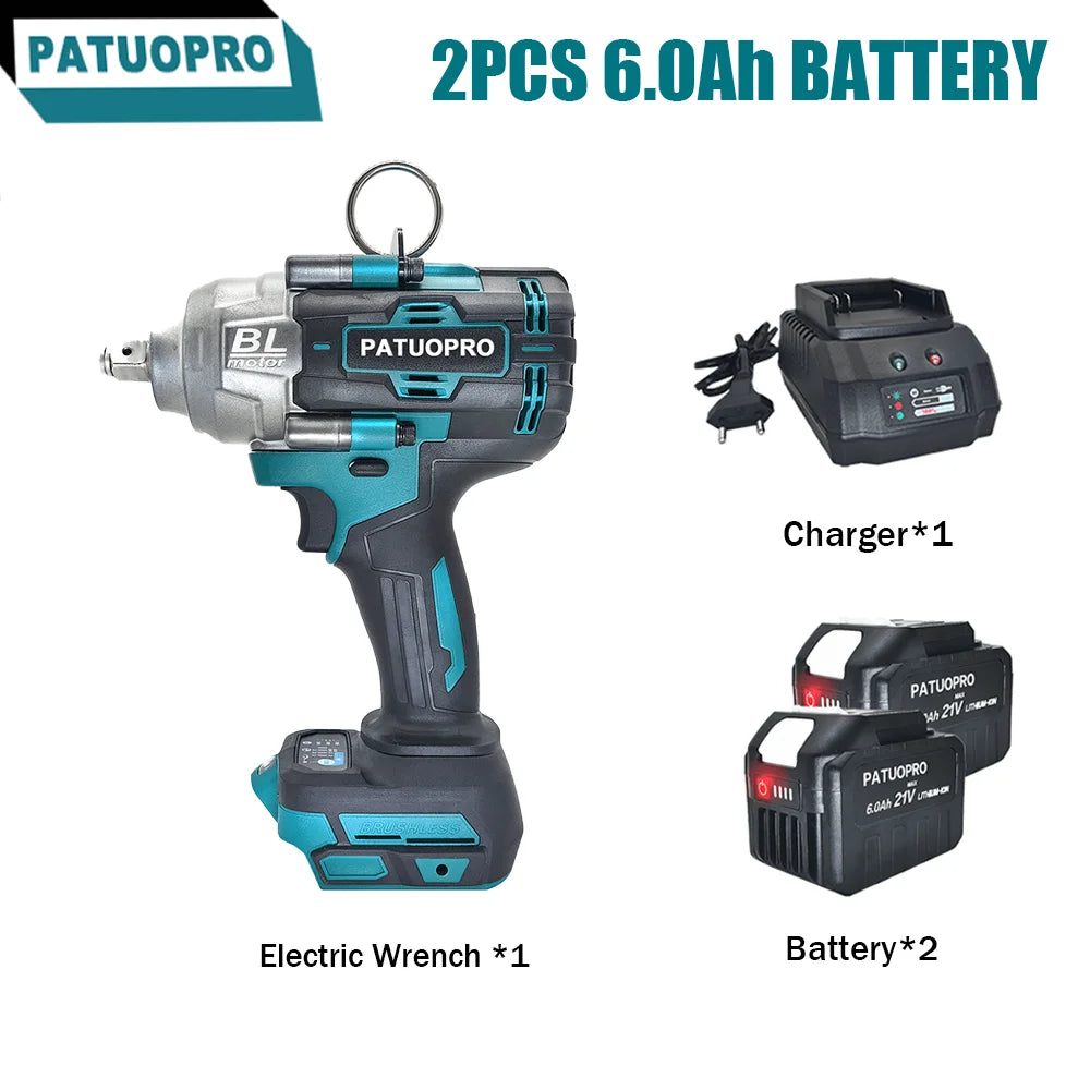 2000 Nm Koppel Borstelloze Elektrische Slagmoersleutel Draadloze Oplaadbare Moersleutel voor autoreparatie Elektrisch gereedschap voor Makita 18V-accu