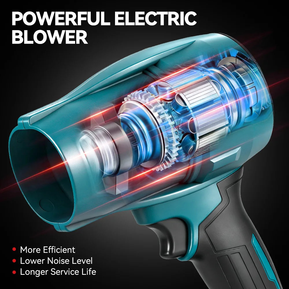 ONEVAN 200M/S Brushless Turbo Blower 2000W Handheld Cordless Electric Air Blower Dust Snow Removal Tool for 18V Battery