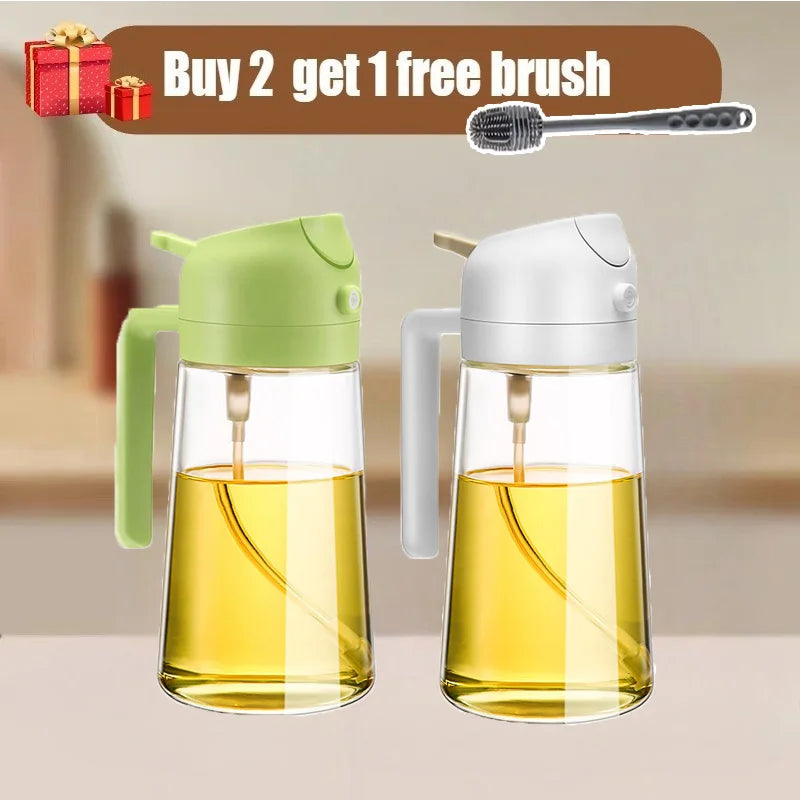 2pcs Kitchen Oil Spray and Dispenser Sprayer Pourer Oil Empty Bottle Olive Oil Spray Kitchen Barbecue Camping Cooking Utensils