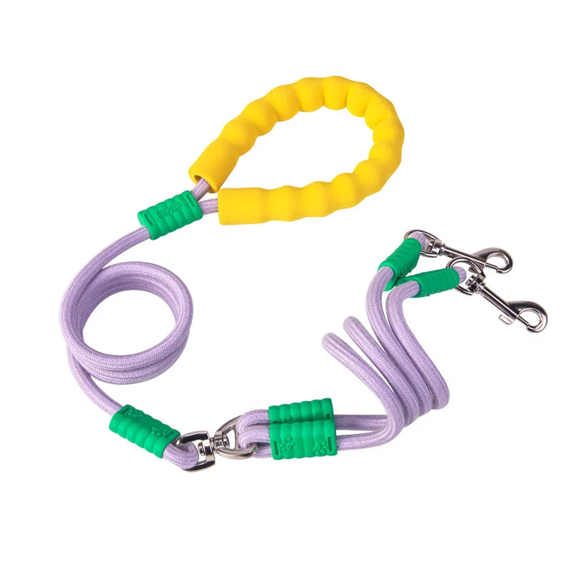 1.5m Pet Double Leash 2 Way Couplers Dog Leash Rope Elastic Extended Pet Leash Belt Outdoor Training for Two Double Dogs Leashes