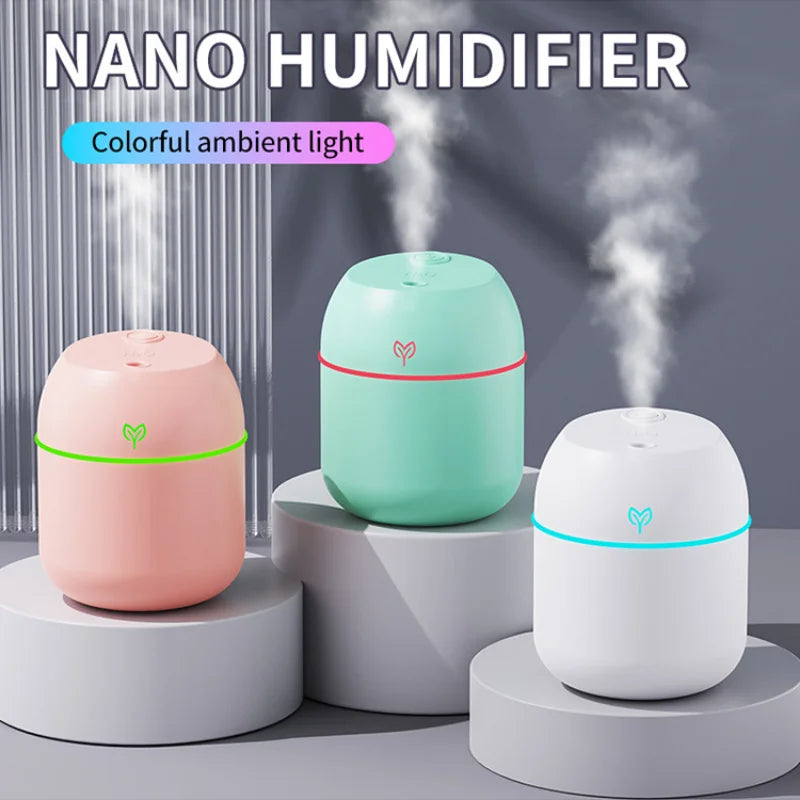 Lenovo 220ML Luchtbevochtiger Koude Nevel Aromadiffuser LED Nachtlampje automatische uitschakeling USB Humidifier voor Thuis Kantoor