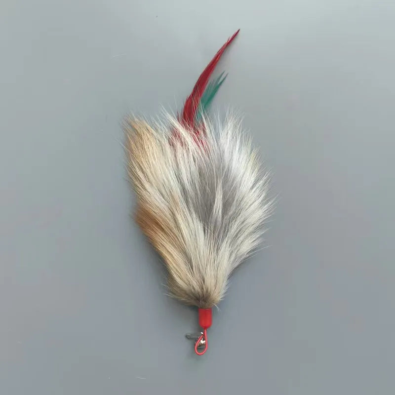 2 recharges de jouets à plumes pour chat, couleur aléatoire, jouet interactif pour chaton
