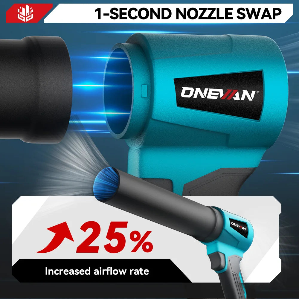 ONEVAN 300.000 TPM Borstelloze Elektrische Turbo Ventilator Jet Fan 400M/S Bladblazer Stofblaasgereedschap voor Makita 18V Accu Pin