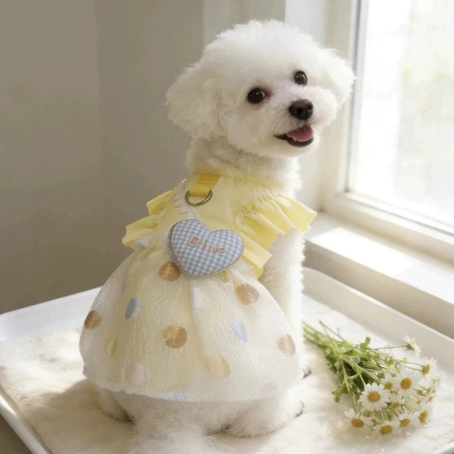 Spring Summer Pet Dog Skirt Breathable Dog Clothes for Small Medium Dogs Sweet Puppy Kitten Dresses Dog Accessories